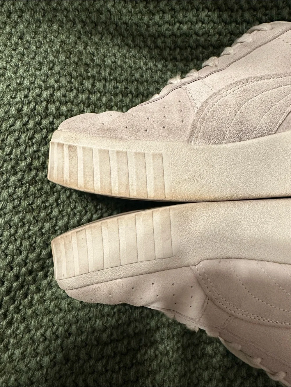Puma Women's Cream Platform Suede Sneakers
